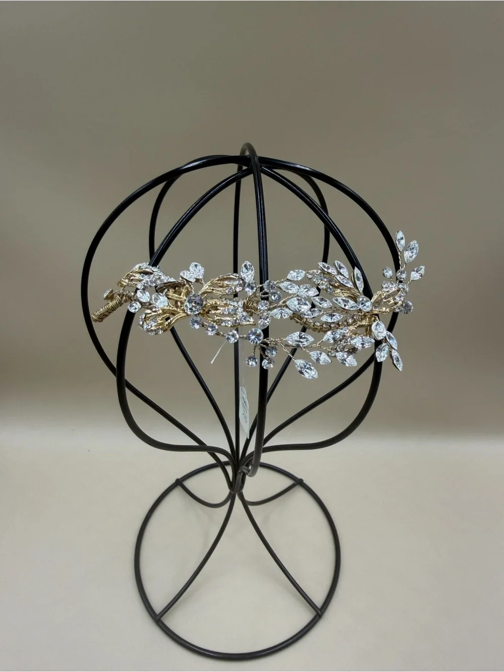 Gold Crystal Bridal Hair Clip Rhinestone Leaf Vine Wedding Barrette